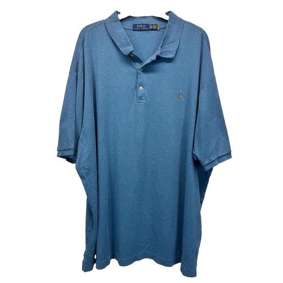 Polo by Ralph Lauren Other - Polo Ralph Lauren Blue Polo Shirt 3XLT Big Tall Short Sleeve Flesh Pony Logo